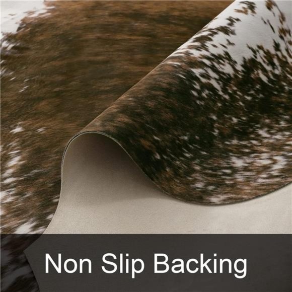 Faux Cowhide Rug Cute Cow Print Rug, Faux Fur Cow Hide Animal Rugs for Bedroom - Picture 5 of 6